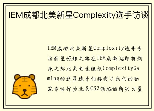 IEM成都北美新星Complexity选手访谈
